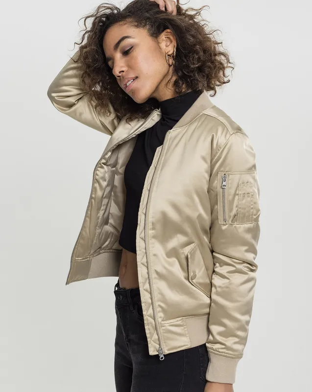 Urban Classics Bomberjakke i Satin Guld
