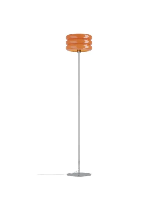 Eglo Tortora Golvlampa H1600 M/Brytare. Krom/Orange