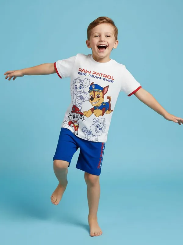 Paw Patrol T-shirt & Shorts Set, Vit, 110-116