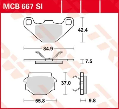 Bromsbelägg TRW MCB667SI