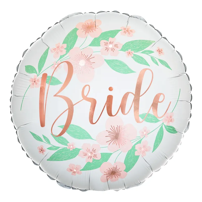 Folibeballong Bride med Blommor