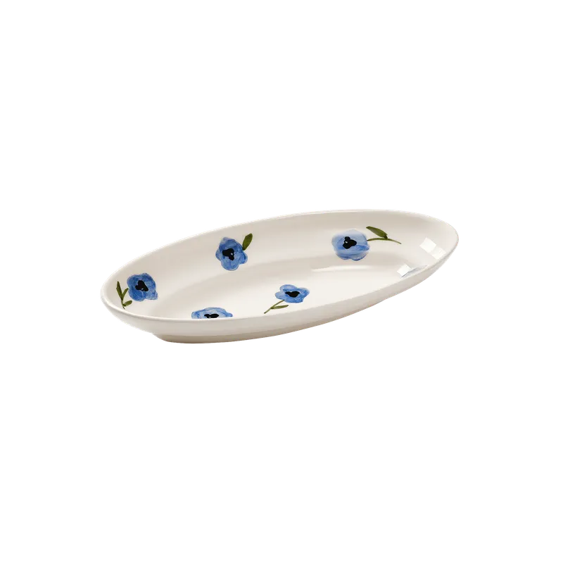 Pick a Poppy Madelen Möllard Pansy serveringsfat Blue, Small, 22,5 cm