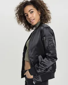 Urban Classics Bomberjakke i Satin Svart