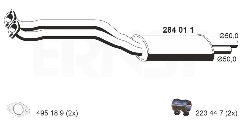 ERNST 284011 Främre ljuddämpare