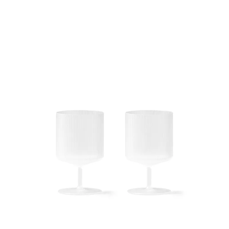 Ferm Living, Ripple Vinglas 2-pack - Frosted