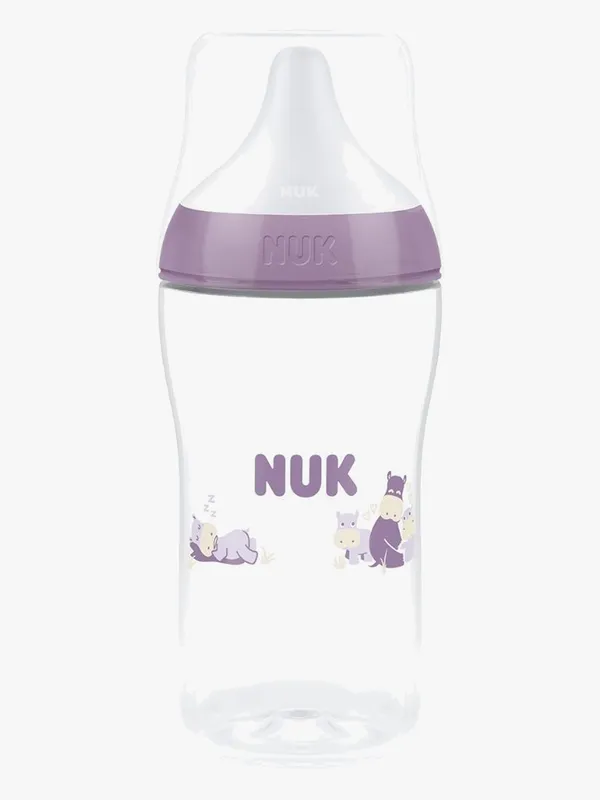 Nuk Nappflaska – Perfekt matchning – 260 ml – Flodhäst – Lila