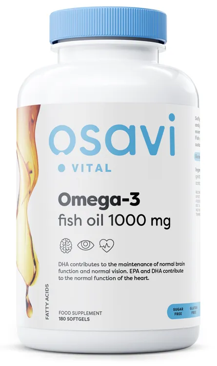 Osavi – Omega-3 Fiskolja Molekylärdestillerad, 1000 mg – 180 mjukkapslar