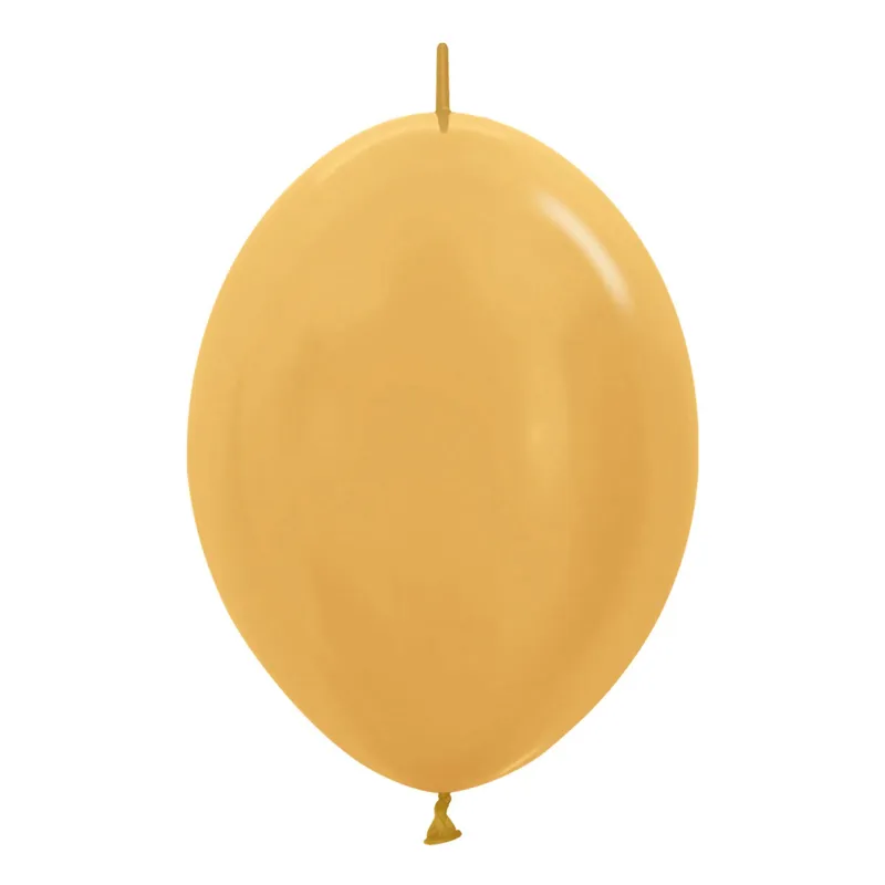 Länkballonger Guld Metallic – 10-pack