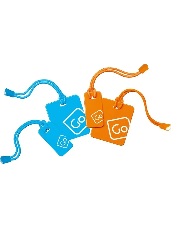 Go Travel Luggage Tags Family Pack Blue/Orange