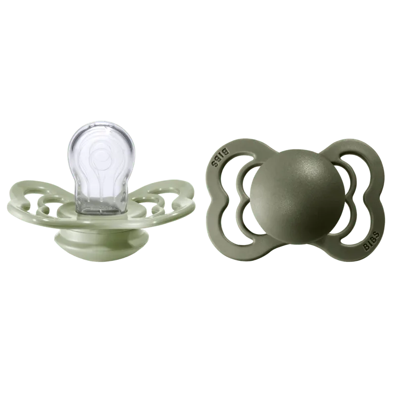 BIBS Supreme Napp 2-pack Silikon Stl 1 Symmetrisk, Sage/Hunter Green