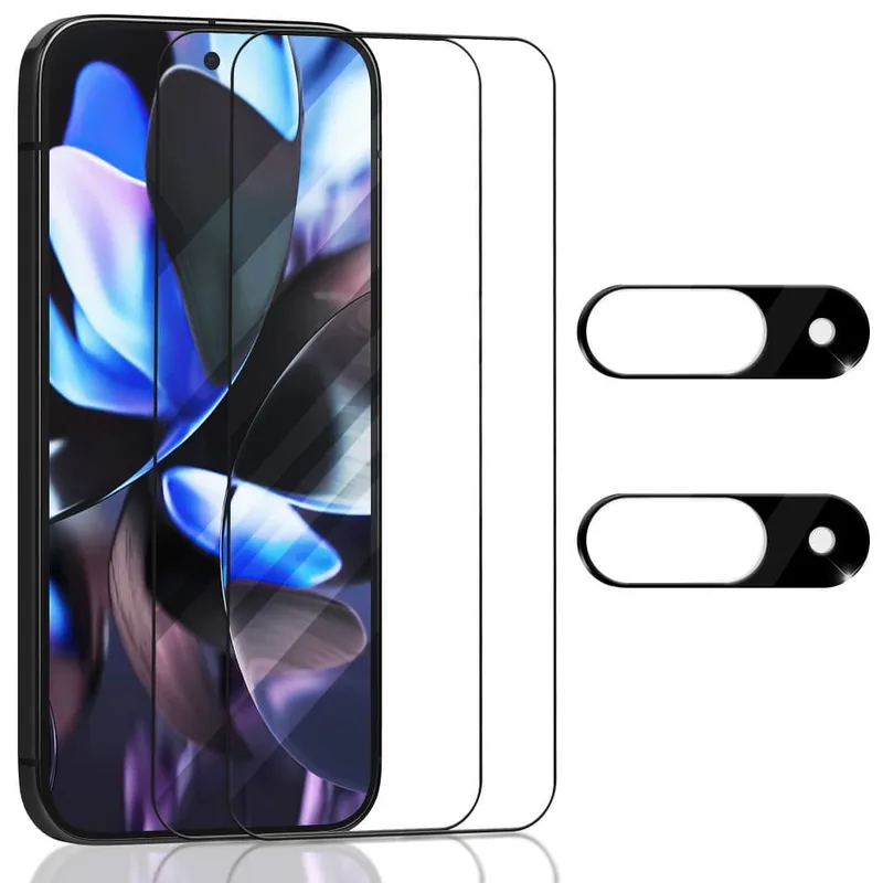 2-Pack Google Pixel 9 Skärmskydd & 2-Pack linsskydd – Härdat Glas 9H – Super kvalitet 3D