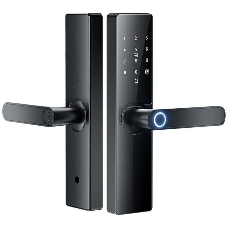 Lås Tuya Smart Elektroniskt Dörrlås Fingeravtryck Lösenord – 17 cm Låshus