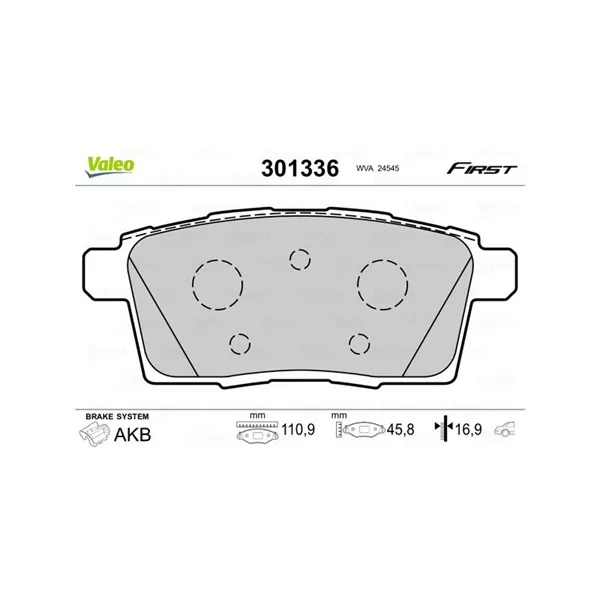 Bromsbelägg VALEO 301336