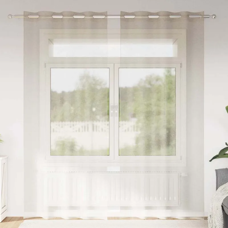 vidaXL Voile Gardin 2 st Sand 225 x 140 cm Polyester
