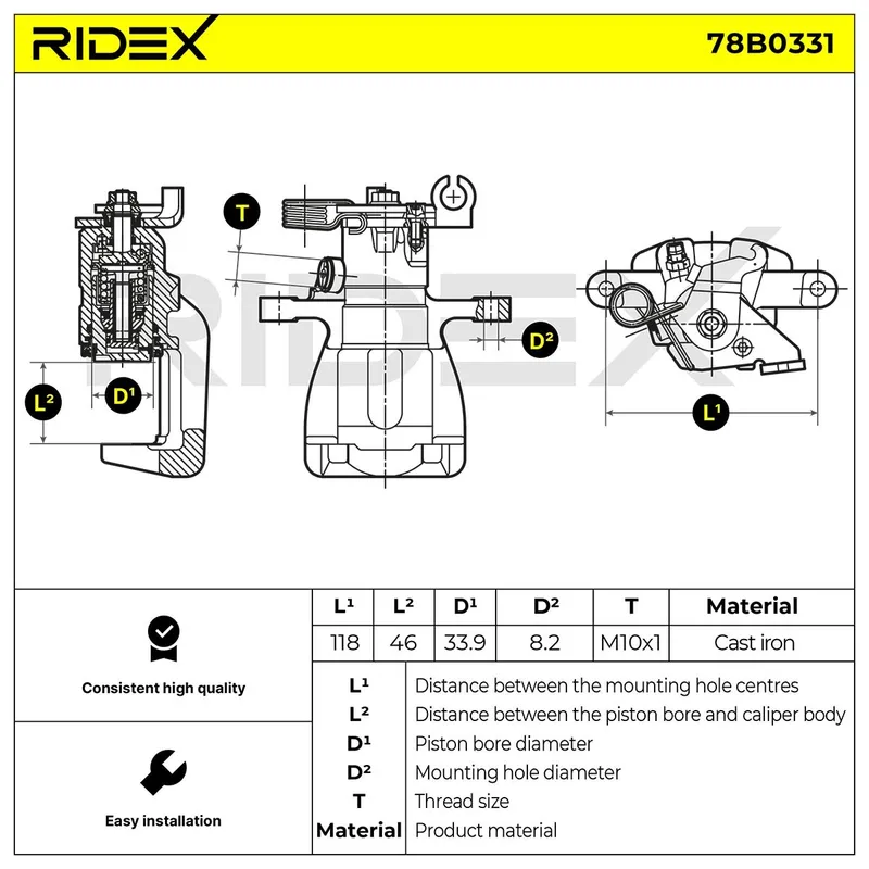 Bromsok RIDEX 78B0331