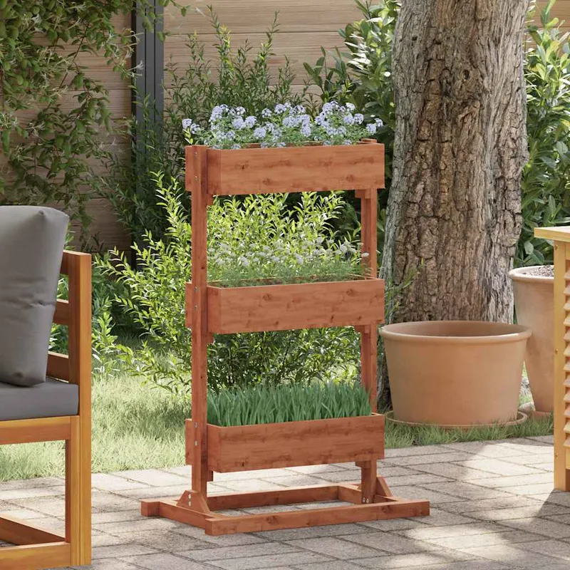 vidaXL Odlingslåda 52x30x78 cm granträ