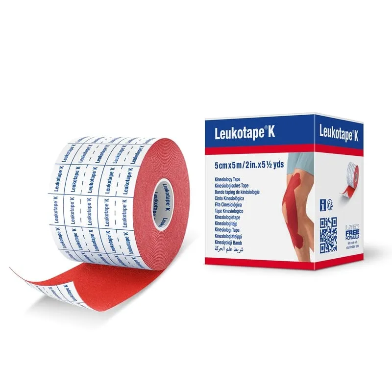 Leukoplast Leukotape Kinesiotejp Röd 5 cm x 5 m