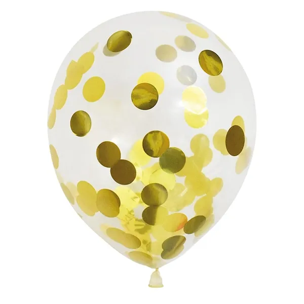 Ballonger Confetti Guld 6-pack