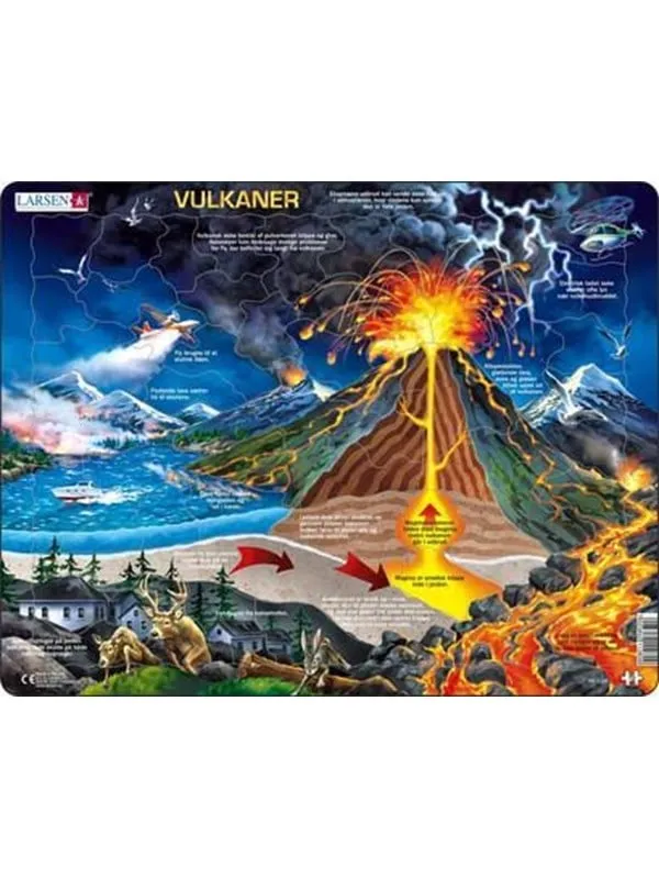 Larsen Puzzles Pussel Vulkaner - 70 bitars, Maxi (36.5×28.5 c 2D Pussel