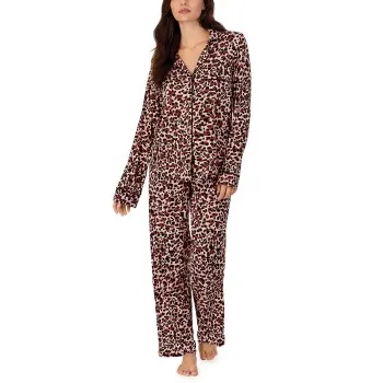 DKNY Less Talk More Sleep Long Sleeve Top And Pant Rosa viskos X-Large Dam