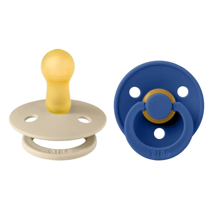 BIBS Colour Nappar - 2-pack - Stl. 2 - Rund - Vanilla/Blåklint