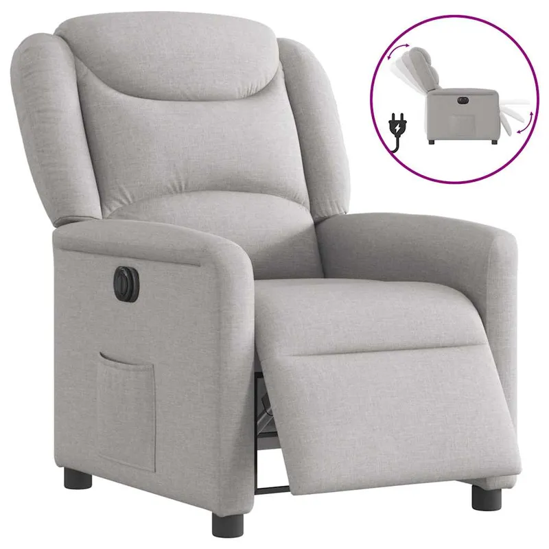 vidaXL Elektrisk reclinerfåtölj molngrå tyg (#1656)