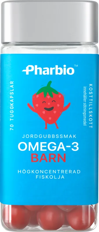 Omega-3 Barn Jordgubb 70 tuggkapslar