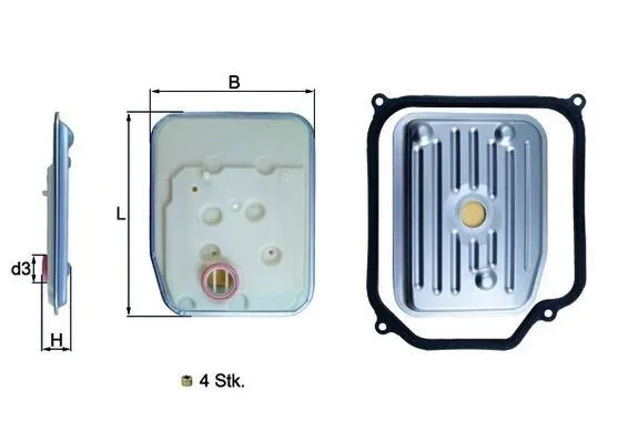 Oljefiltersats, automatväxellåda MAHLE HX 147KIT1
