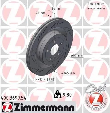Bromsskiva ZIMMERMANN 400.3699.54
