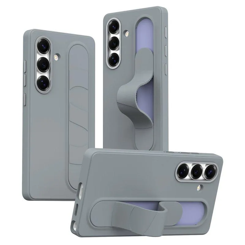 Mobilskal för Samsung Galaxy S26 Plus Kickstand PC + Silikon – Grå
