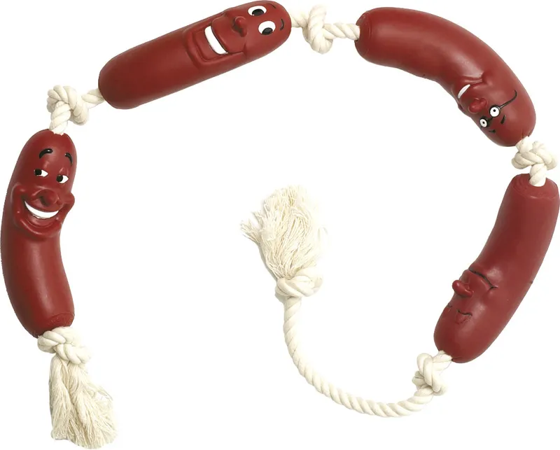 Trixie Dog Toy Sausages on a Rope vinyl 75cm