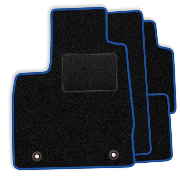 Set med golvmattor i velour som passar Volvo V50 2004-2012 – blå detaljer