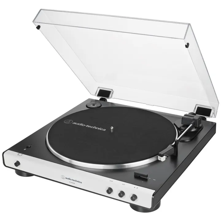 Audio-Technica AT-LP60XBT, Banddriven skivspelare, helautomatisk, vit, aluminium, 33 1/3.45 rpm, 33 1/3.45 rpm