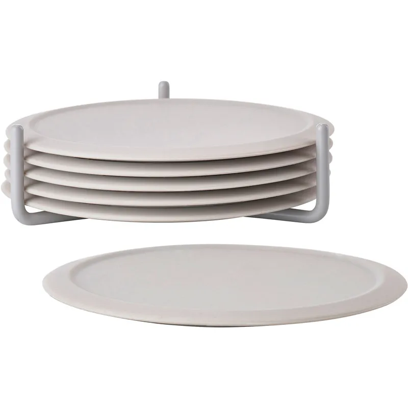 Zone Denmark Singles glasunderlägg 6-pack med hållare Warm grey
