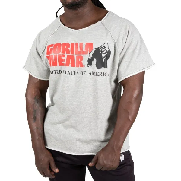 Gorilla Wear Classic Workout Top, S/M, Grey