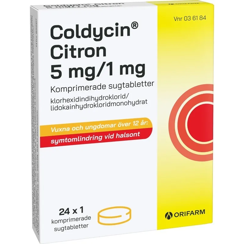 Coldycin Citron 5 mg/1 mg 24 sugtabletter