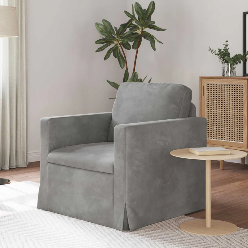 vidaXL Soffa Ljusgrå 78 x 78 x 80 cm Sammet
