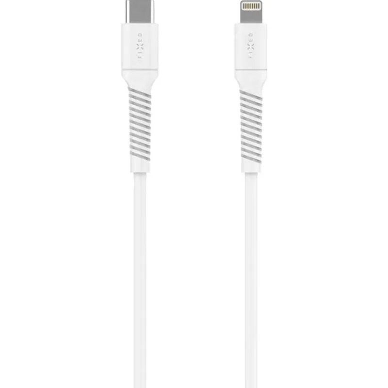 FIXED LIQUID Silicone cable USB-C/Lightning 1.2m White