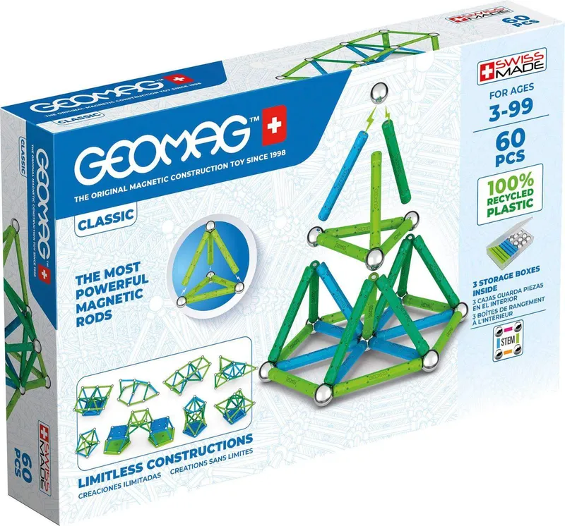 Geomag Magnetset - Classic+ Återvunnet - 60 Delar