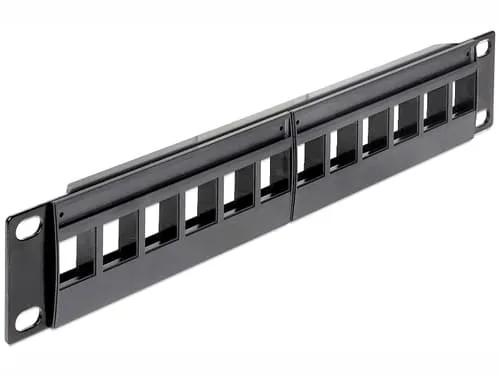 Delock - Patch-panel - svart - 1U - 10″ - 12 portar