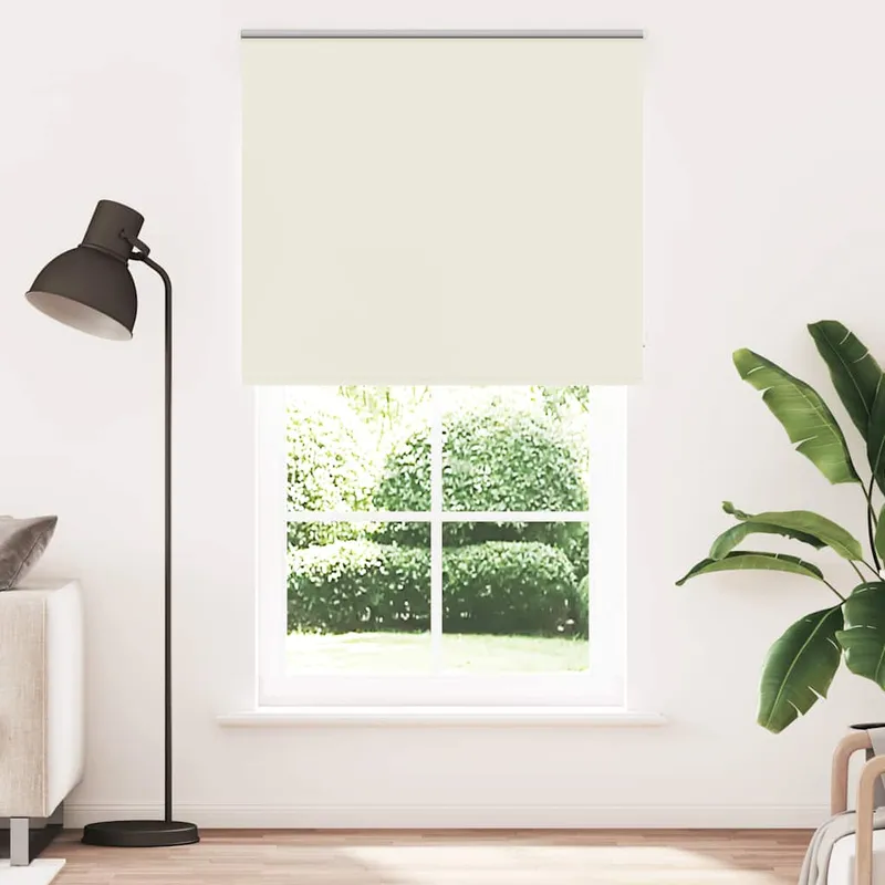 vidaXL Rullgardin mörkläggning naturvit 135×230 cm tyg bredd 131,6 cm