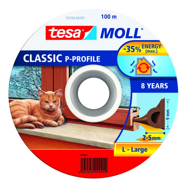 TÄTNINGSLIST P-LIST EPDM 55703 TESA BRUN 100MX9MMX4MM | Beijerbygg Byggmaterial
