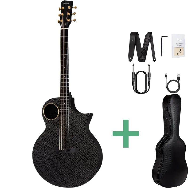 Enya X4 Pro western-gitarr svart
