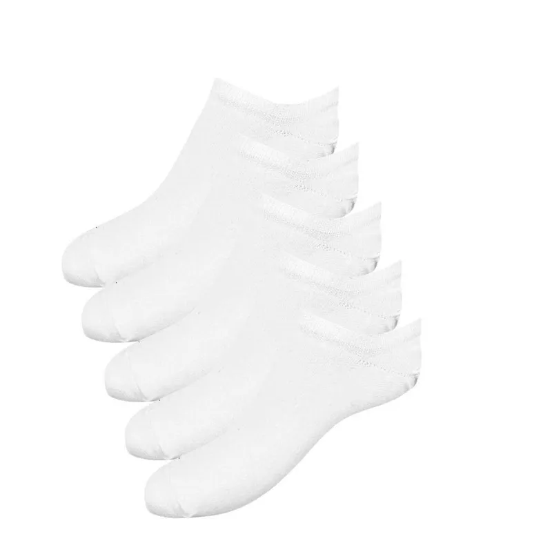 Ankelstrumpor Bomull - Vit - 5-Pack - Stl. 41-45