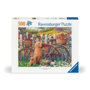 Pussel Cute Dogs In The Garden 500 bitar, Ravensburger