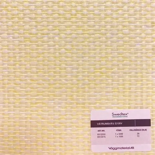 Swedtex G135V Glasfiberväv våtrum, 1×25 m