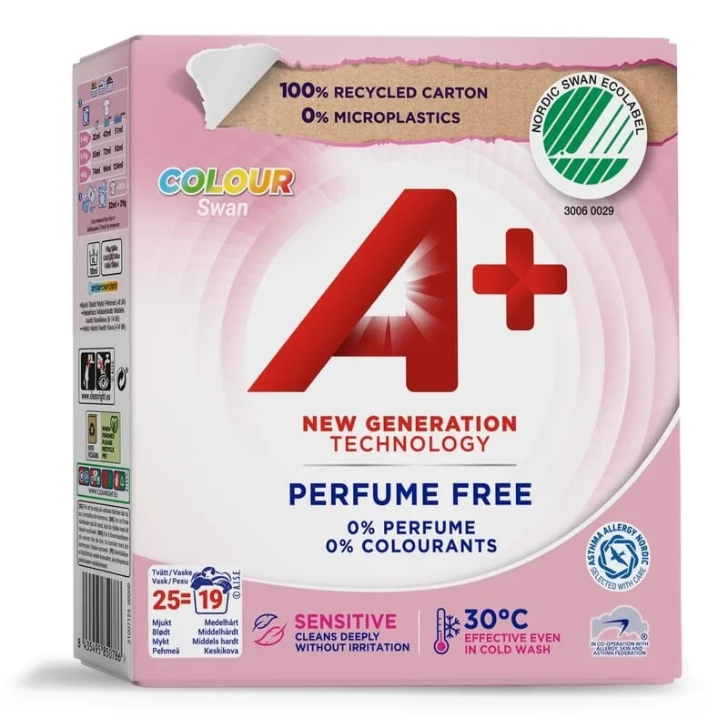 Köp 2 få 20% | Aplus A+ Color Parfymfritt Tvättmedel Pulver 725 g