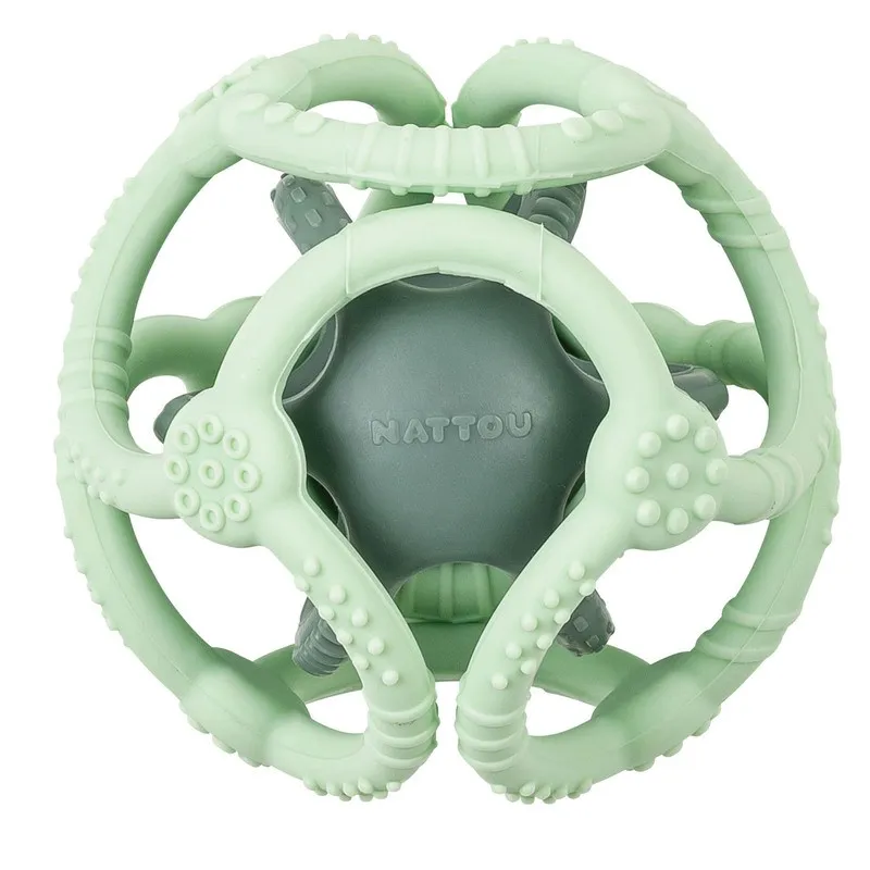 Nattou Soft Silicone Aktivitetsboll, Grön