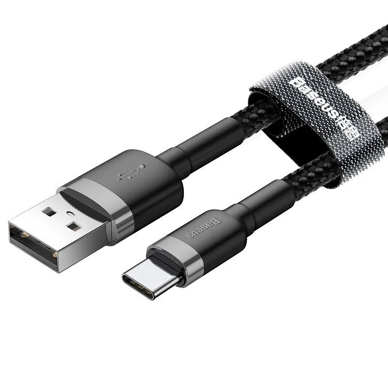 Baseus Cafule USB-C till USB-A kabel 3A 1M - Grå/Svart