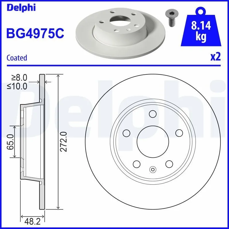 Bromsskiva DELPHI BG4975C